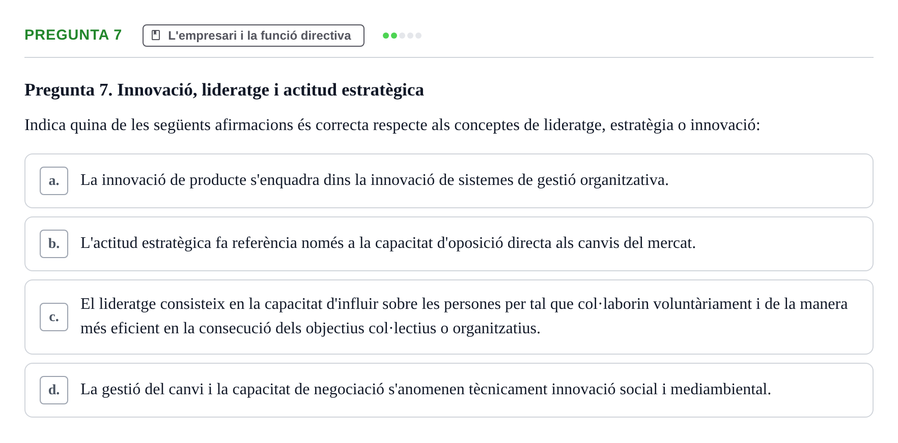 Enunciado: Pregunta 7 · Fundamentos de Gestión de Empresas UDL 2014