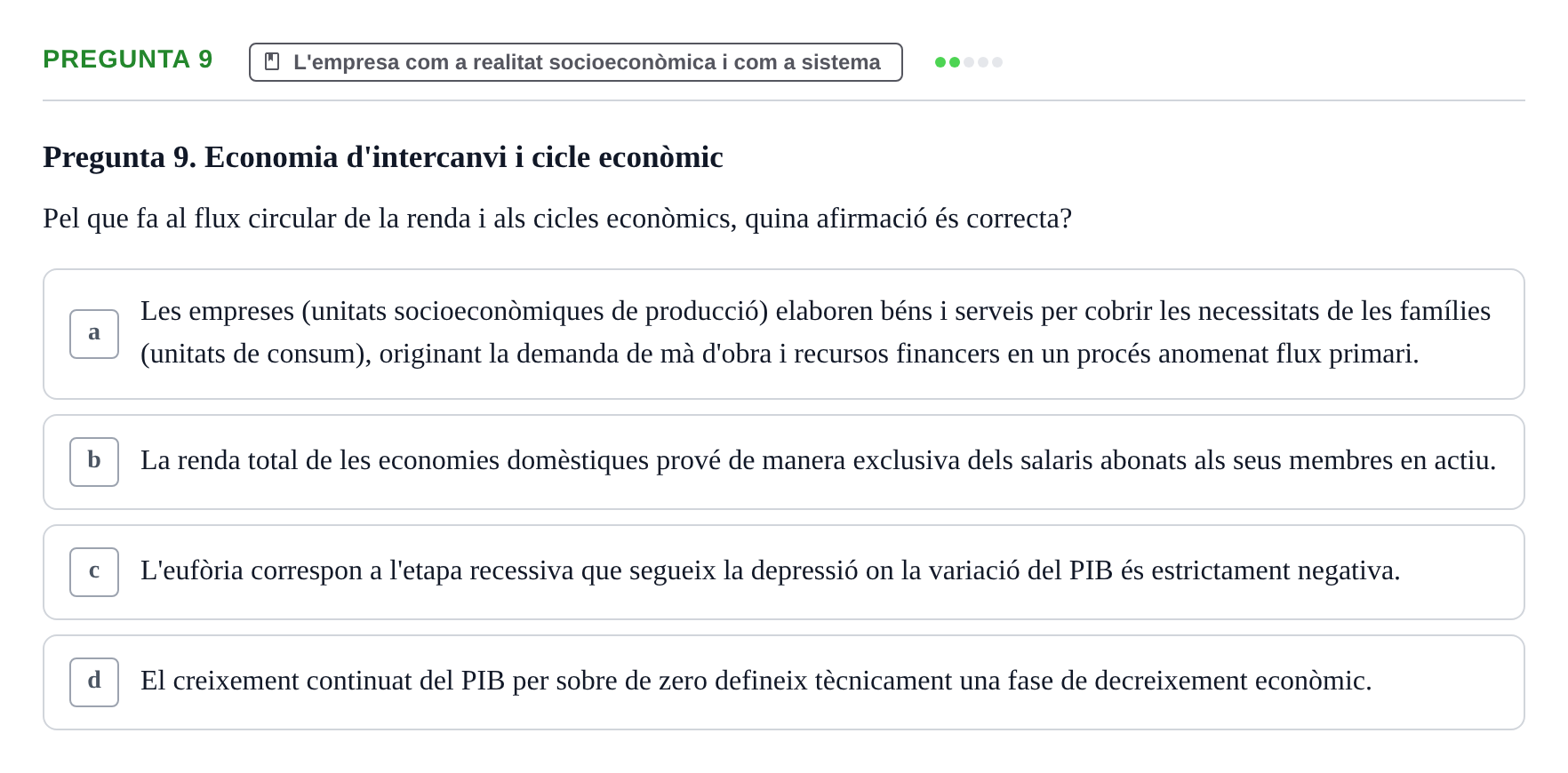 Enunciado: Pregunta 9 · Fundamentos de Gestión de Empresas UDL 2014