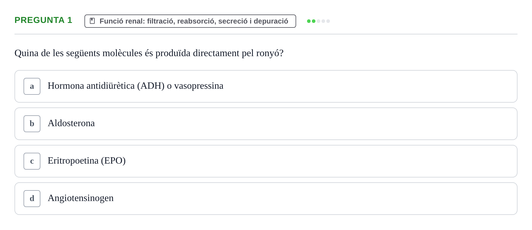 Enunciado: Pregunta 1 · Estructura i Funció del Cos Humà II UVIC 2023