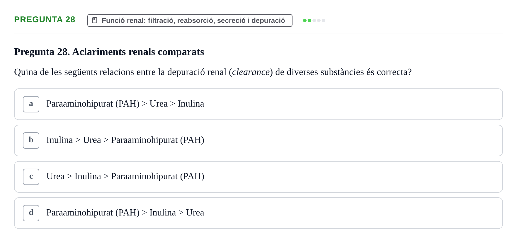 Enunciado: Pregunta 28 · Estructura i Funció del Cos Humà II UVIC 2023