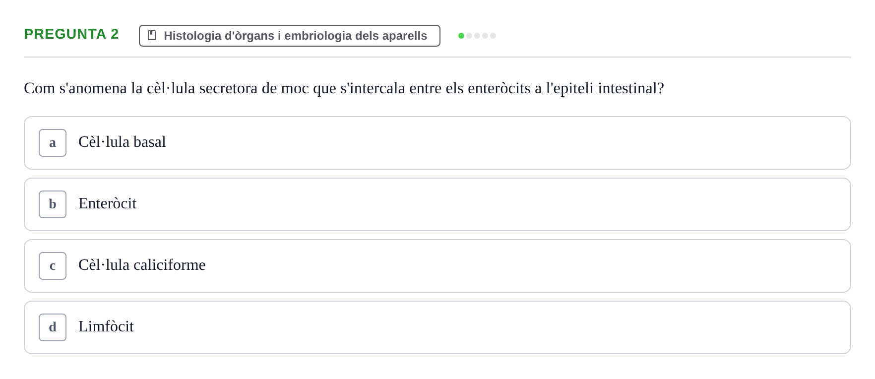 Enunciado: Pregunta 2 · Estructura i Funció del Cos Humà II UVIC 2023
