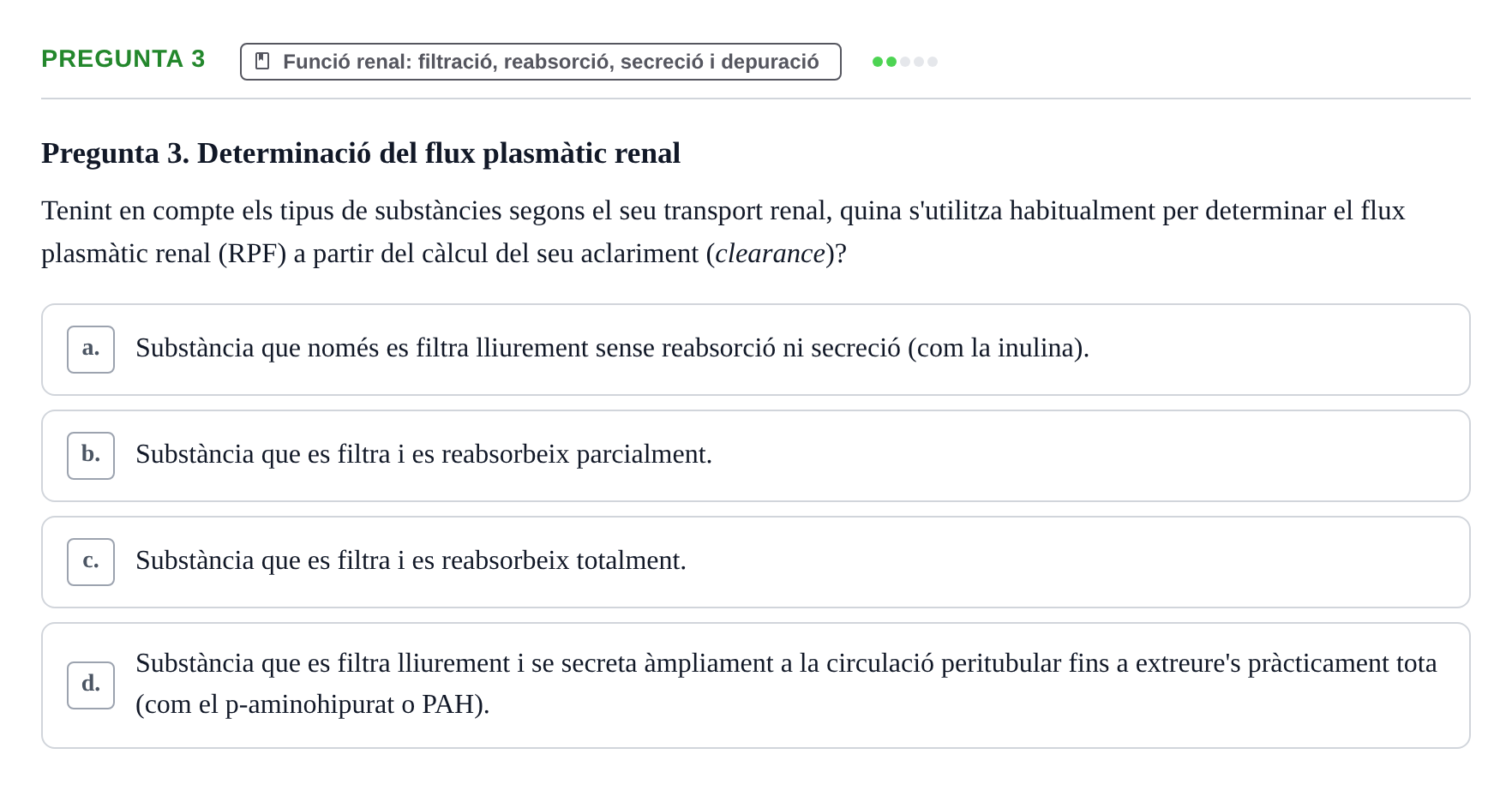 Enunciado: Pregunta 3 · Estructura i Funció del Cos Humà II UVIC 2023