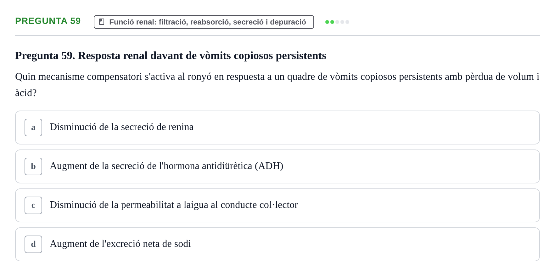 Enunciado: Pregunta 59 · Estructura i Funció del Cos Humà II UVIC 2023
