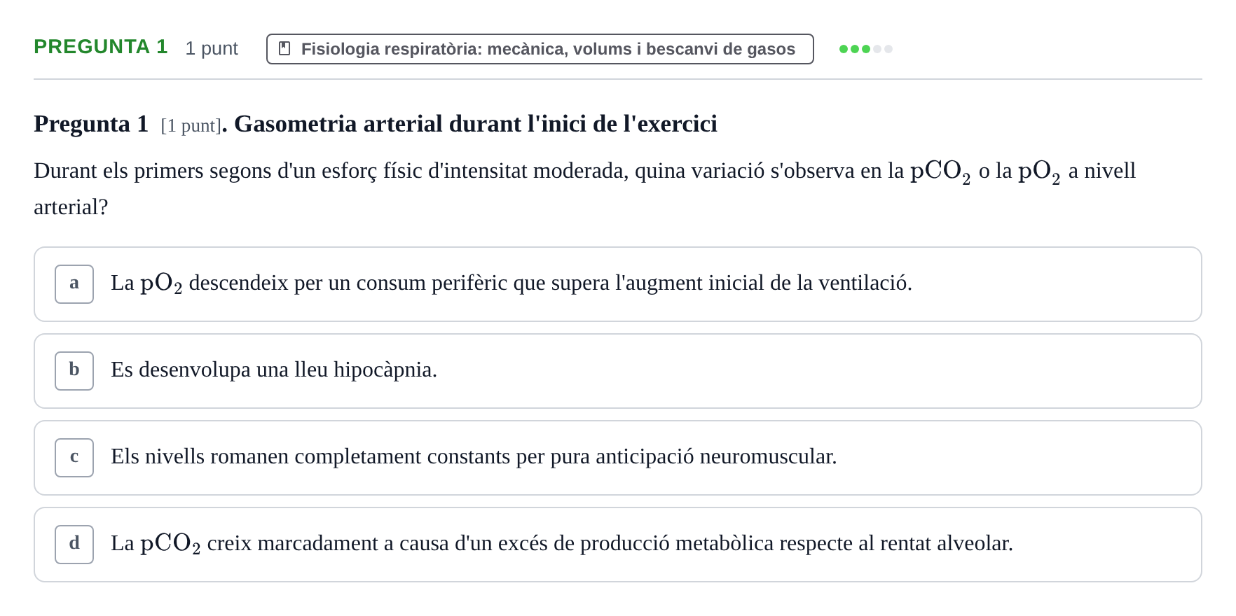 Enunciado: Pregunta 1 · Estructura i Funció del Cos Humà II UVIC Examen de síntesi: Estructura i Funció del Cos Humà II