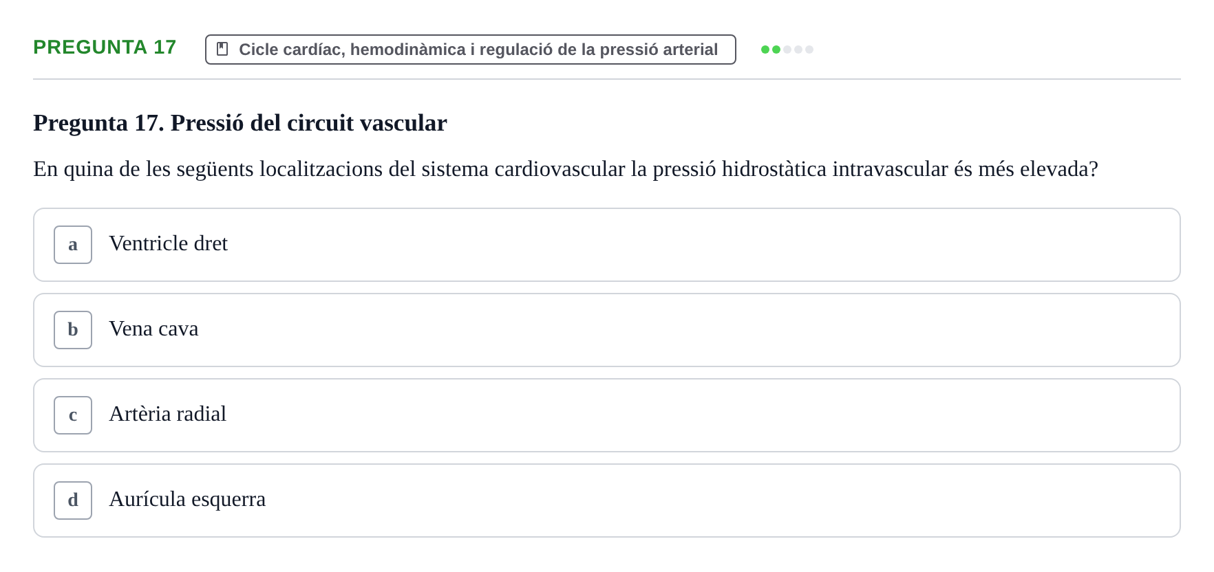 Enunciado: Pregunta 17 · Estructura i Funció del Cos Humà II UVIC 2021