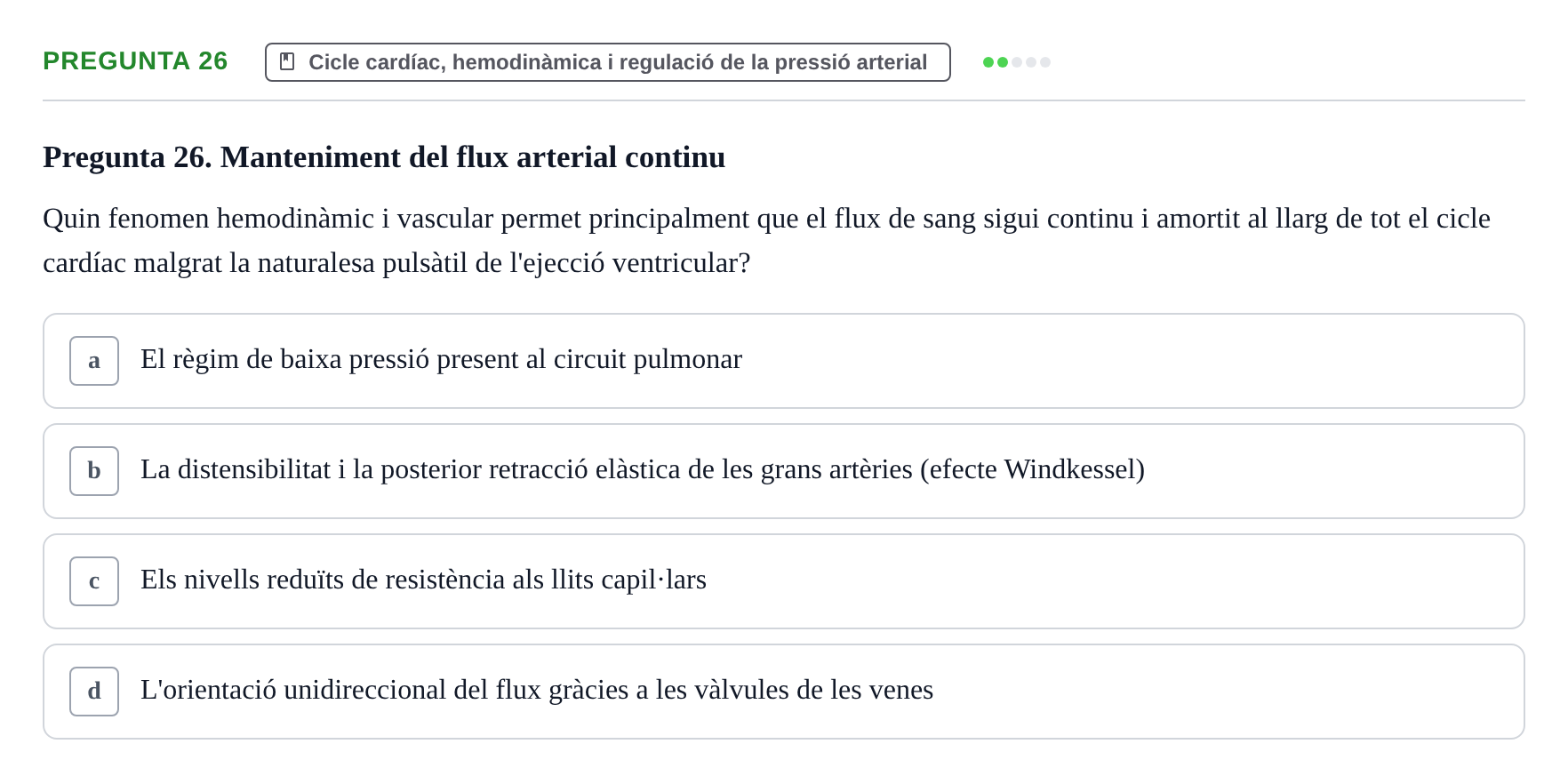 Enunciado: Pregunta 26 · Estructura i Funció del Cos Humà II UVIC 2021