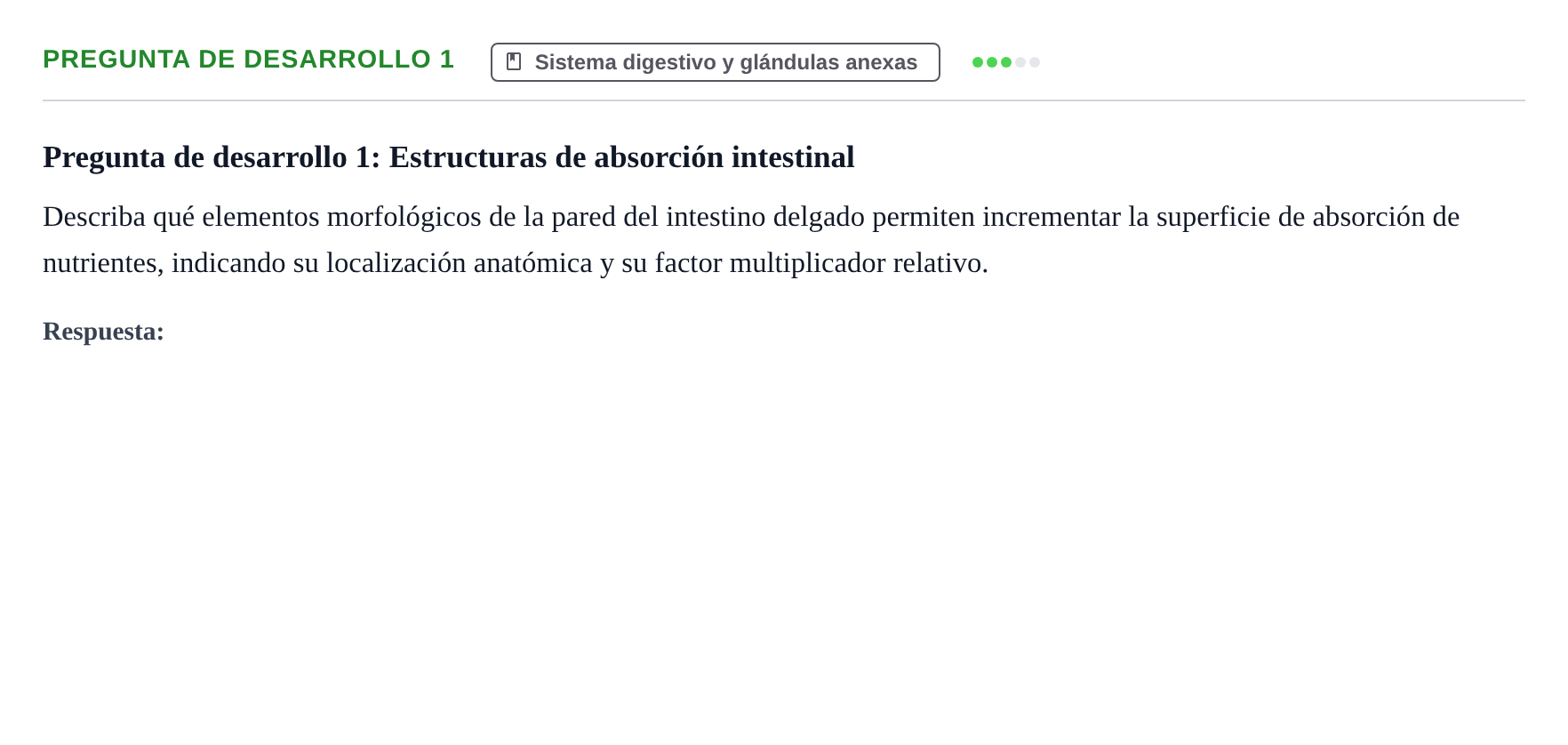 Enunciado: Pregunta de desarrollo 1 · BASES BIOLÒGIQUES PER L'ATENCIO A LA PERSONA: ANATOMIA UDL 2023