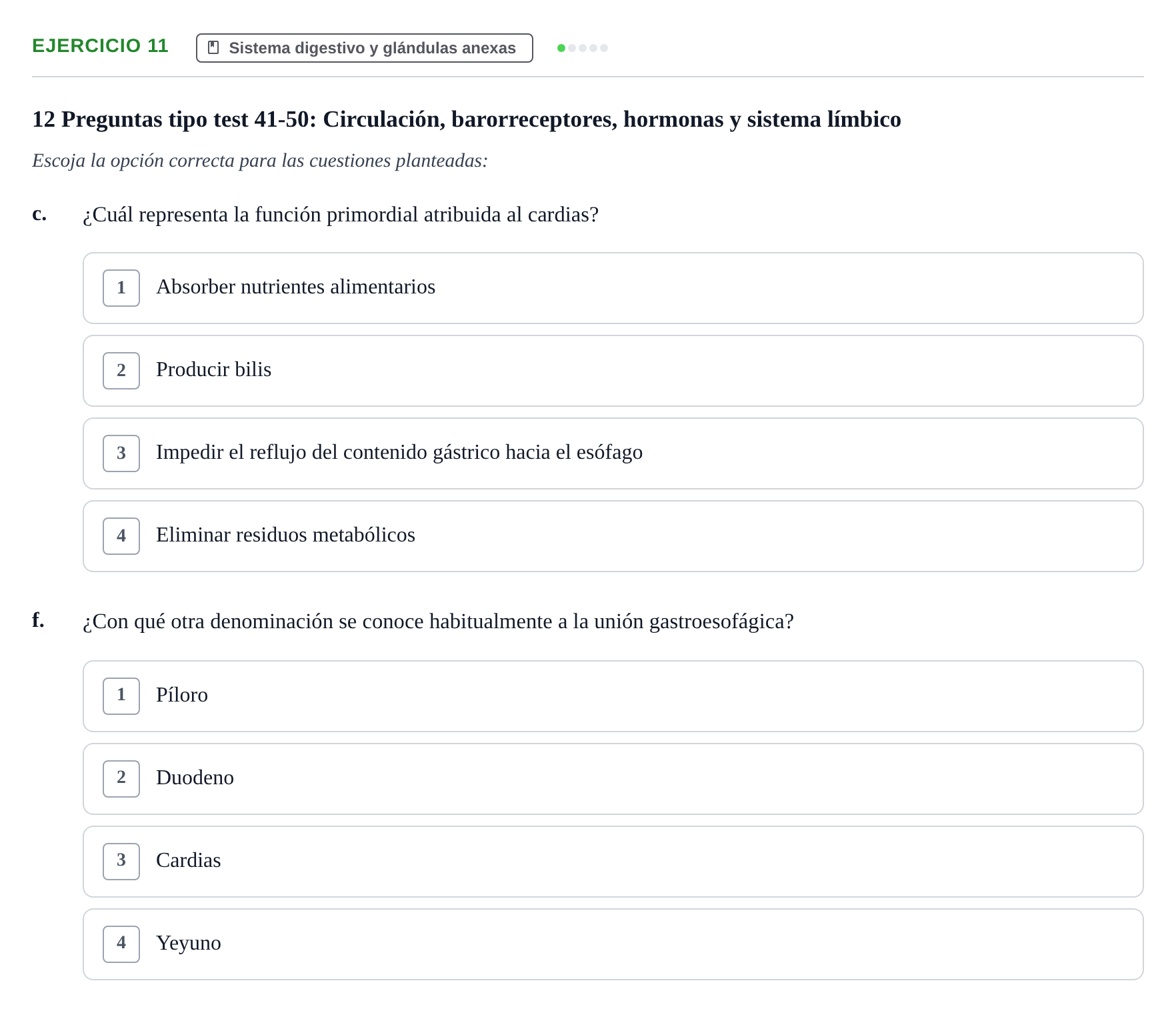 Enunciado: Ejercicio 11 - Sistema digestivo · BASES BIOLÒGIQUES PER L'ATENCIO A LA PERSONA: ANATOMIA UDL 2023