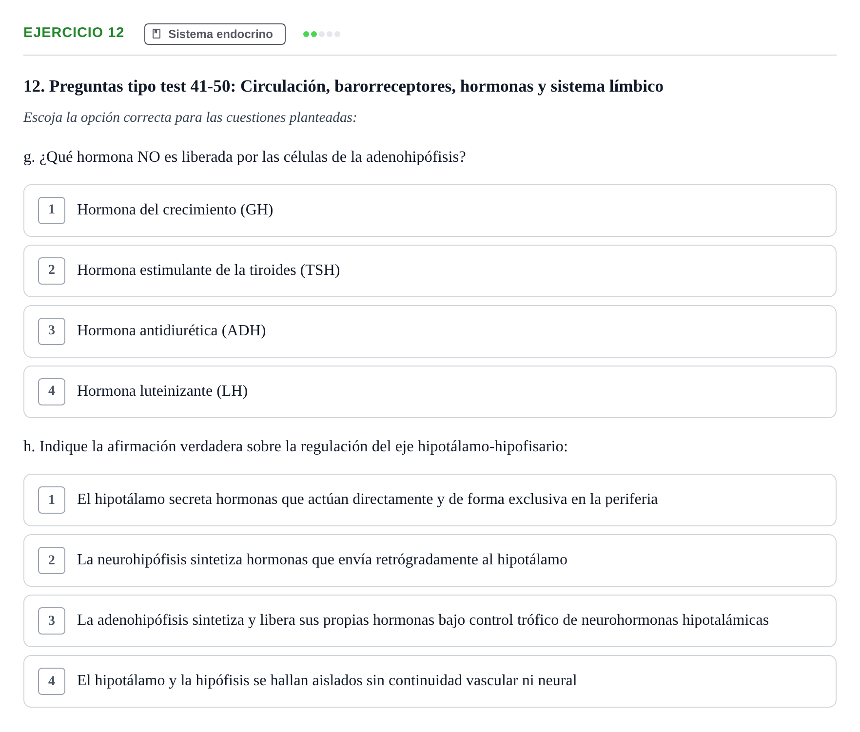 Enunciado: Ejercicio 12 - Sistema endocrino · BASES BIOLÒGIQUES PER L'ATENCIO A LA PERSONA: ANATOMIA UDL 2023