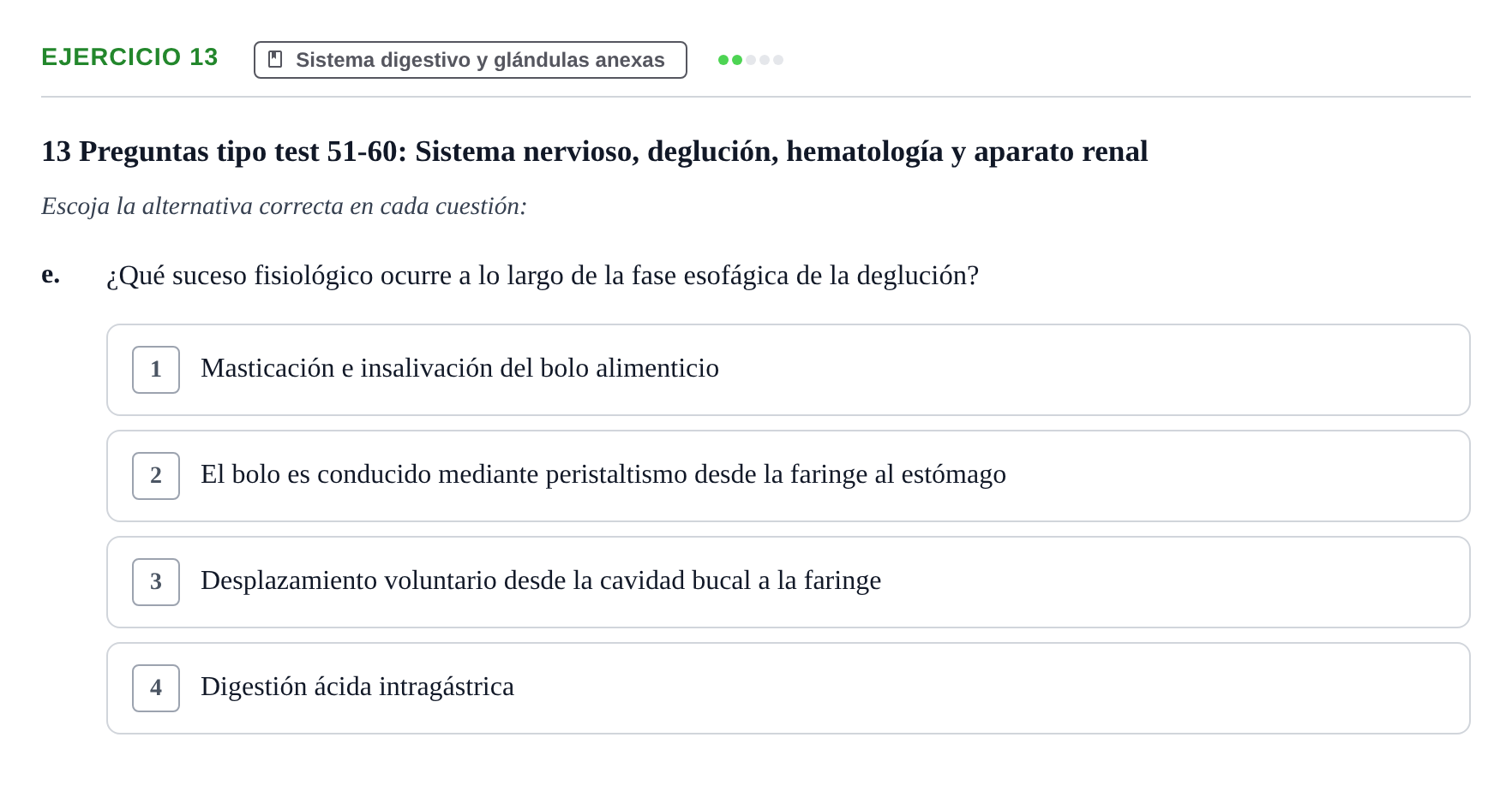 Enunciado: Ejercicio 13 - Sistema digestivo · BASES BIOLÒGIQUES PER L'ATENCIO A LA PERSONA: ANATOMIA UDL 2023