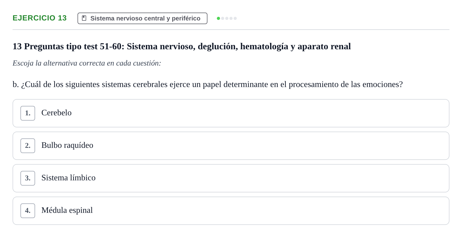 Enunciado: Ejercicio 13 - Sistema nervioso · BASES BIOLÒGIQUES PER L'ATENCIO A LA PERSONA: ANATOMIA UDL 2023