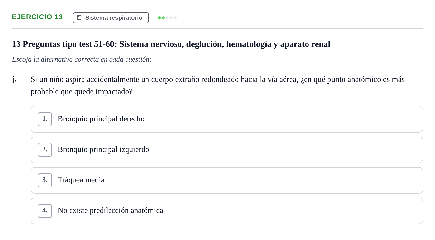 Enunciado: Ejercicio 13 - Sistema respiratorio · BASES BIOLÒGIQUES PER L'ATENCIO A LA PERSONA: ANATOMIA UDL 2023