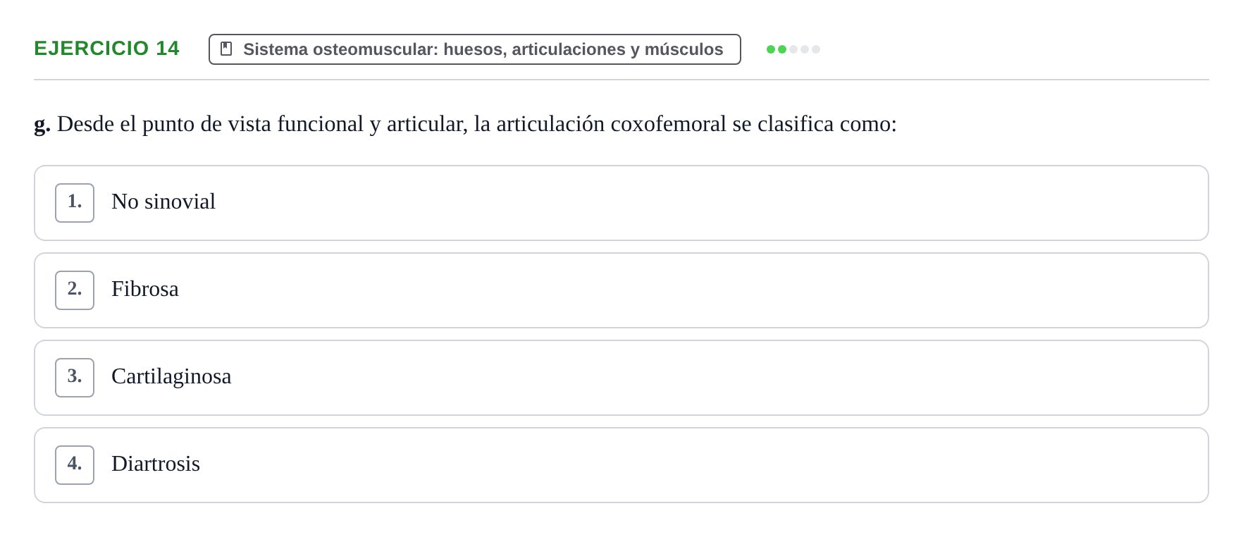 Enunciado: Ejercicio 14 - Sistema osteomuscular · BASES BIOLÒGIQUES PER L'ATENCIO A LA PERSONA: ANATOMIA UDL 2023