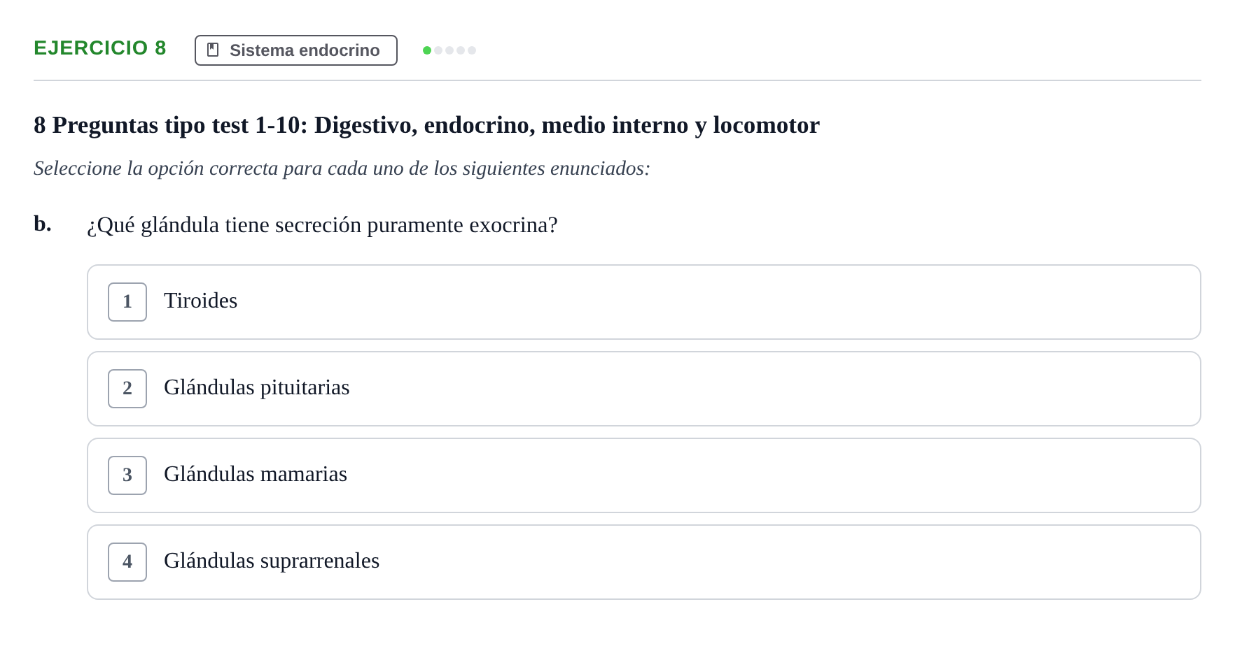 Enunciado: Ejercicio 8 - Sistema endocrino · BASES BIOLÒGIQUES PER L'ATENCIO A LA PERSONA: ANATOMIA UDL 2023
