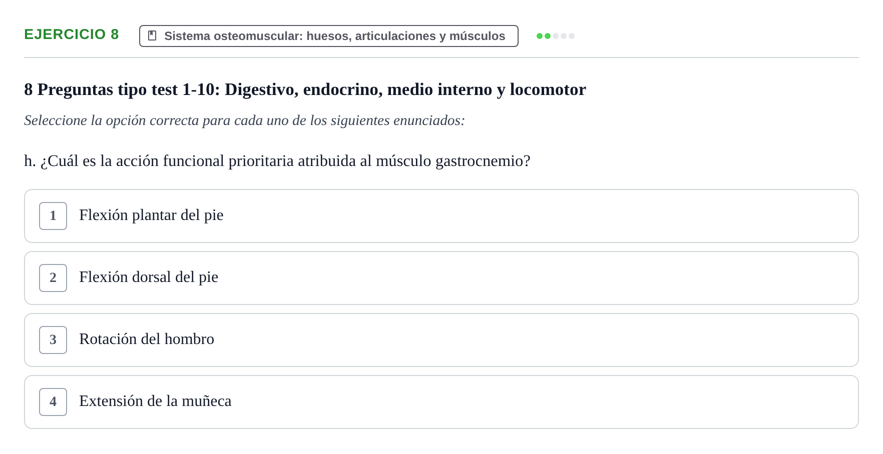 Enunciado: Ejercicio 8 - Sistema osteomuscular · BASES BIOLÒGIQUES PER L'ATENCIO A LA PERSONA: ANATOMIA UDL 2023