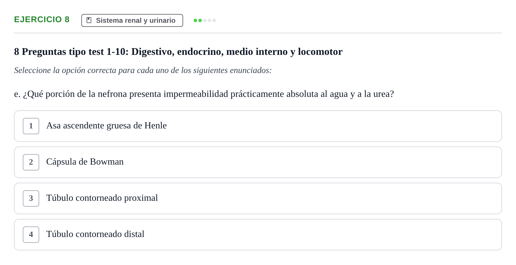 Enunciado: Ejercicio 8 - Sistema renal · BASES BIOLÒGIQUES PER L'ATENCIO A LA PERSONA: ANATOMIA UDL 2023