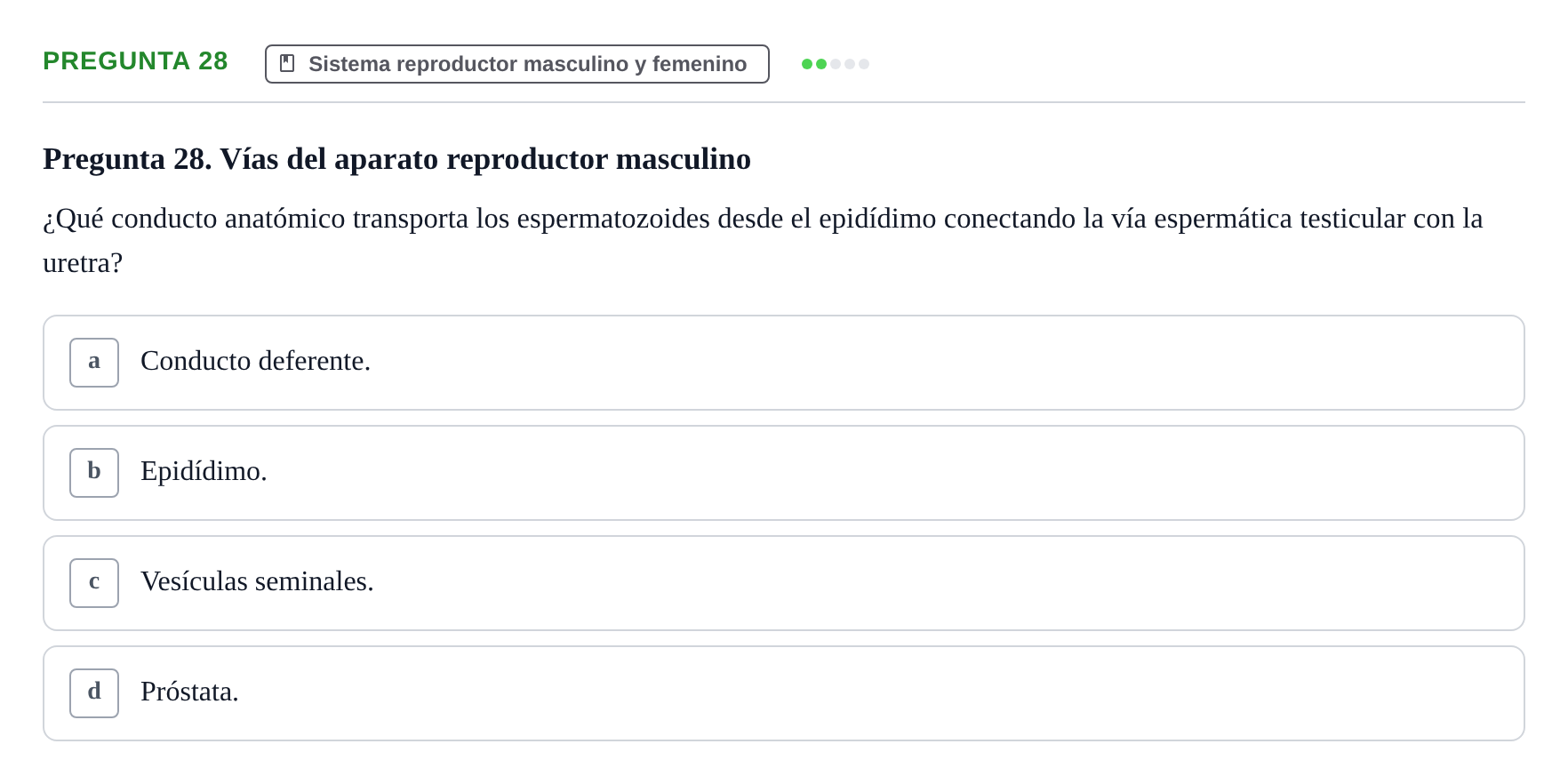 Enunciado: Pregunta 28 · BASES BIOLÒGIQUES PER L'ATENCIO A LA PERSONA: ANATOMIA UDL 2023