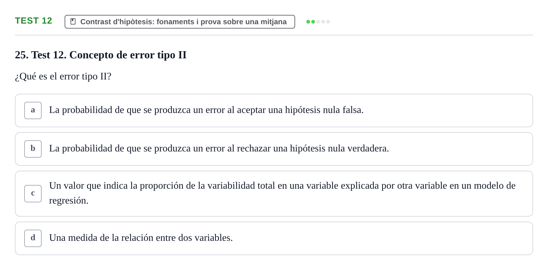 Enunciado: Ejercicio Test 12 · BASES CIENTÍFIQUES I BIOESTADÍSTICA APLICADA A LES CIÈNCIES DE LA SALUT UDL Examen de Estadística Aplicada en Enfermería