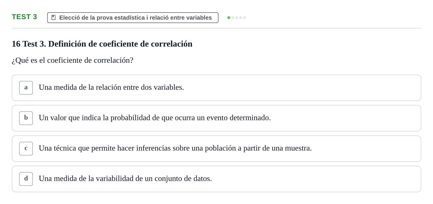 Enunciado: Ejercicio Test 3 · BASES CIENTÍFIQUES I BIOESTADÍSTICA APLICADA A LES CIÈNCIES DE LA SALUT UDL Examen de Estadística Aplicada en Enfermería