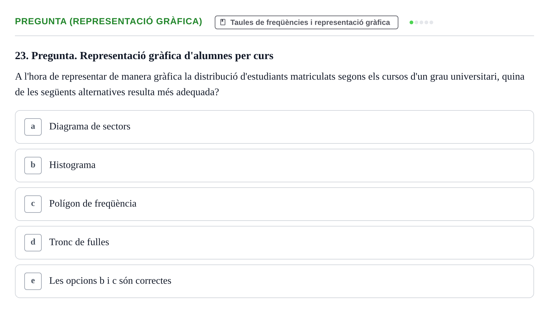 Enunciado: Pregunta (Representació gràfica) · BASES CIENTÍFIQUES I BIOESTADÍSTICA APLICADA A LES CIÈNCIES DE LA SALUT UDL 2013
