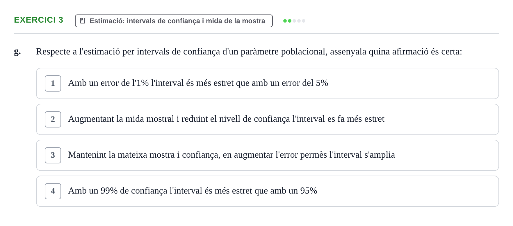 Enunciado: Ejercicio 3 - Estimació: intervals de confiança i mida de l… · BASES CIENTÍFIQUES I BIOESTADÍSTICA APLICADA A LES CIÈNCIES DE LA SALUT UDL Recull d'Exàmens de Bioestadística i Epidemiologia Aplicada