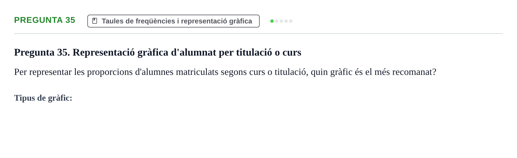 Enunciado: Pregunta 35 · BASES CIENTÍFIQUES I BIOESTADÍSTICA APLICADA A LES CIÈNCIES DE LA SALUT UDL 2016