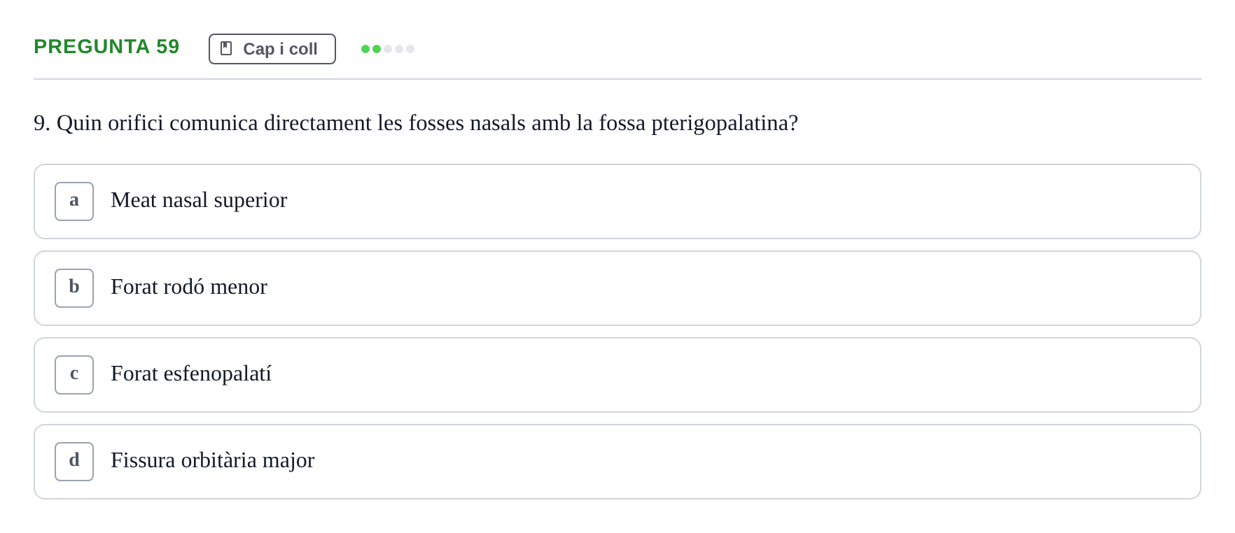 Enunciado: Pregunta 59 · Estructura i Funció del Cos Humà I UVIC 2021