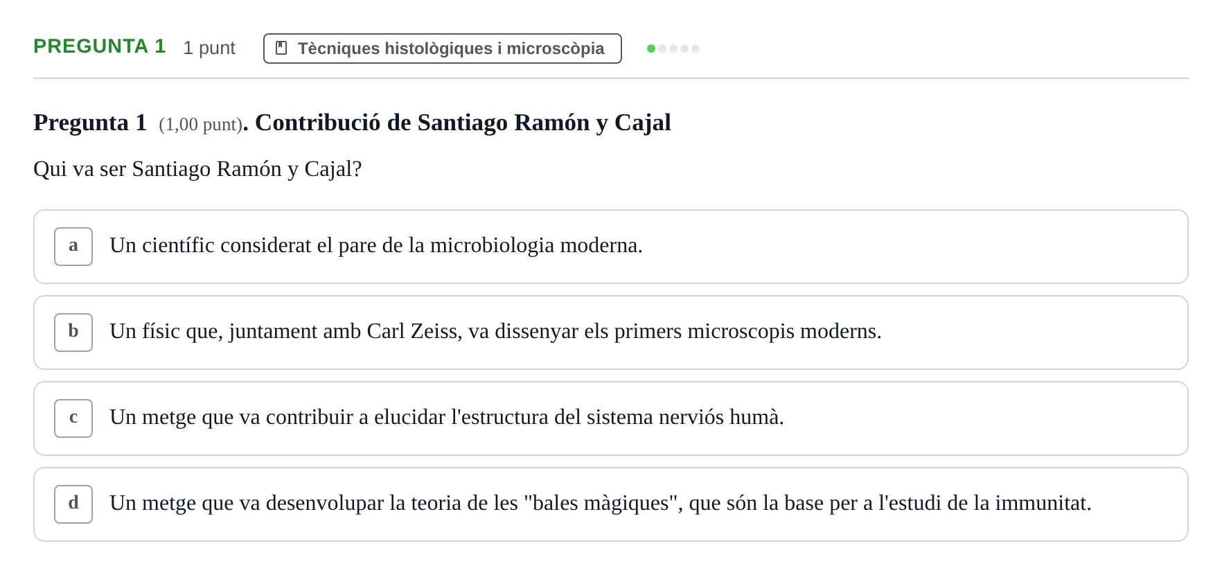 Enunciado: Pregunta 1 · Estructura i Funció del Cos Humà I UVIC 2024