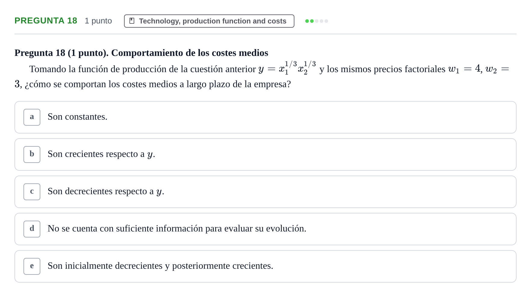 Enunciado: Pregunta 18 · Microeconomía II UPF Juny 2016