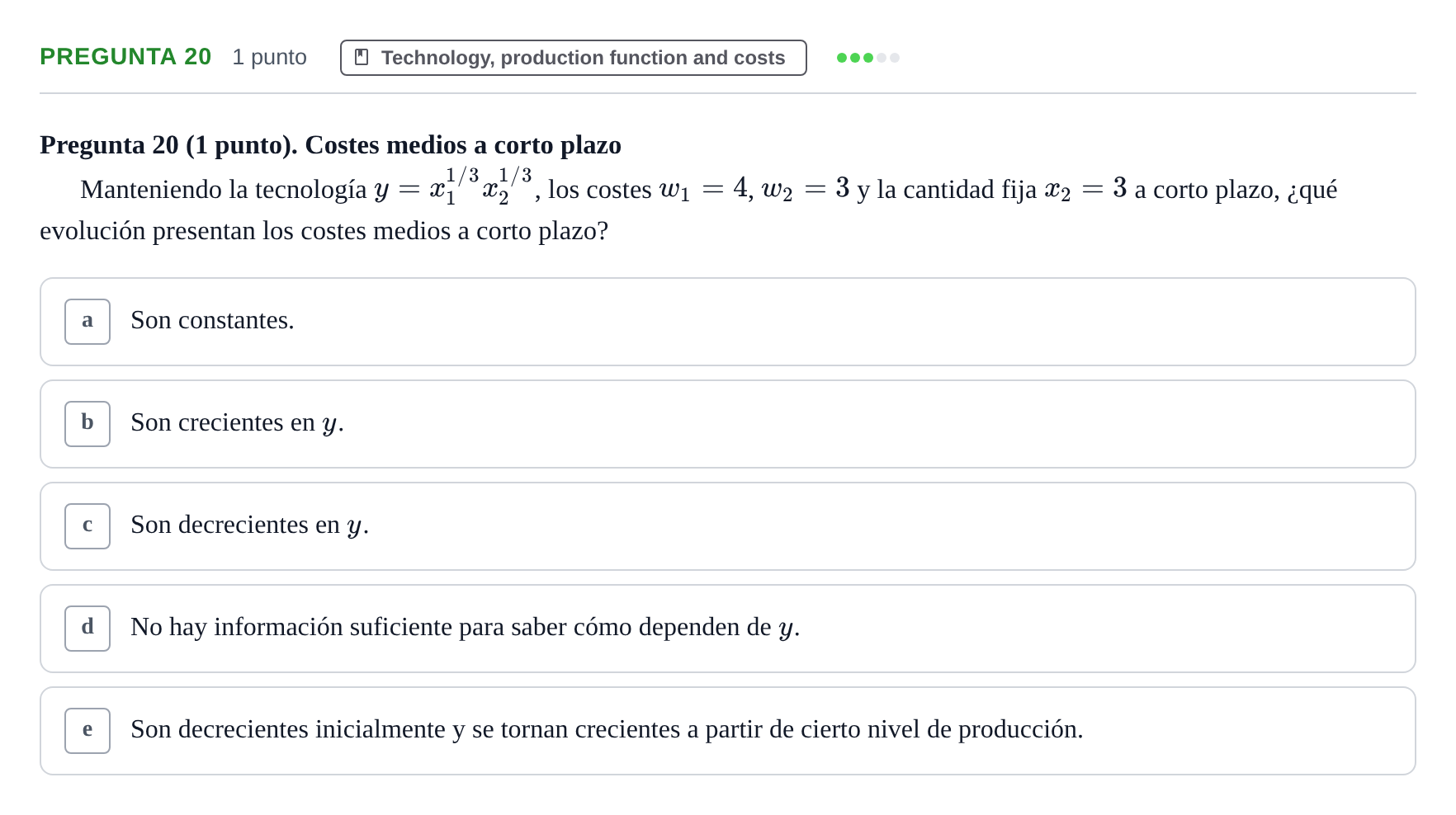 Enunciado: Pregunta 20 · Microeconomía II UPF Juny 2016