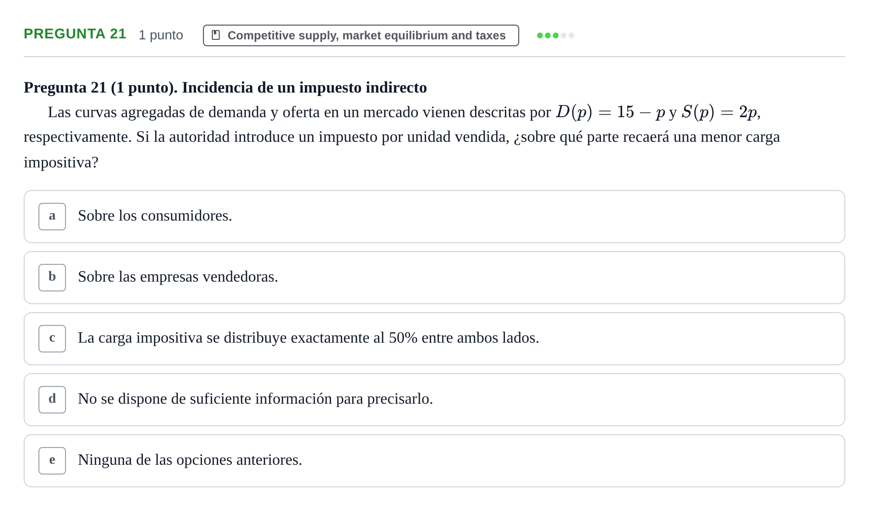 Enunciado: Pregunta 21 · Microeconomía II UPF Juny 2016