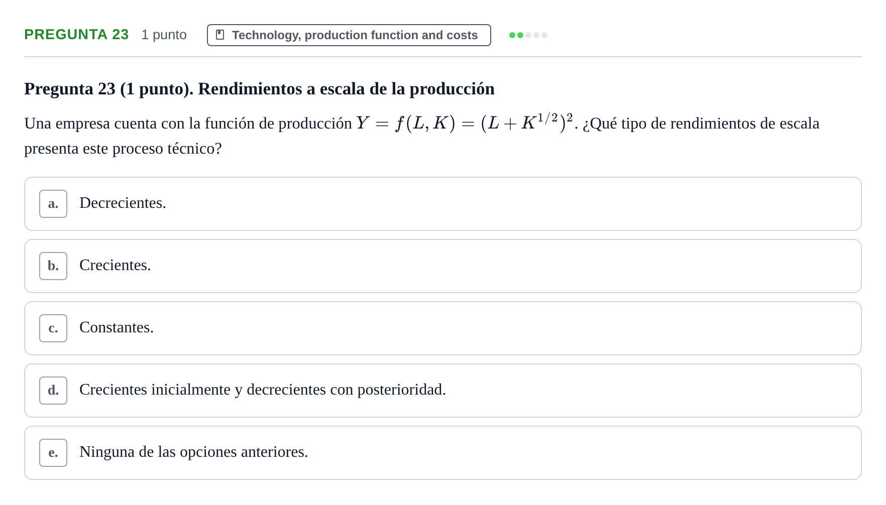 Enunciado: Pregunta 23 · Microeconomía II UPF Juny 2016