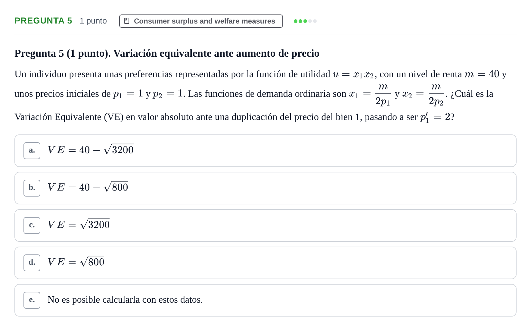 Enunciado: Pregunta 5 · Microeconomía II UPF Juny 2016