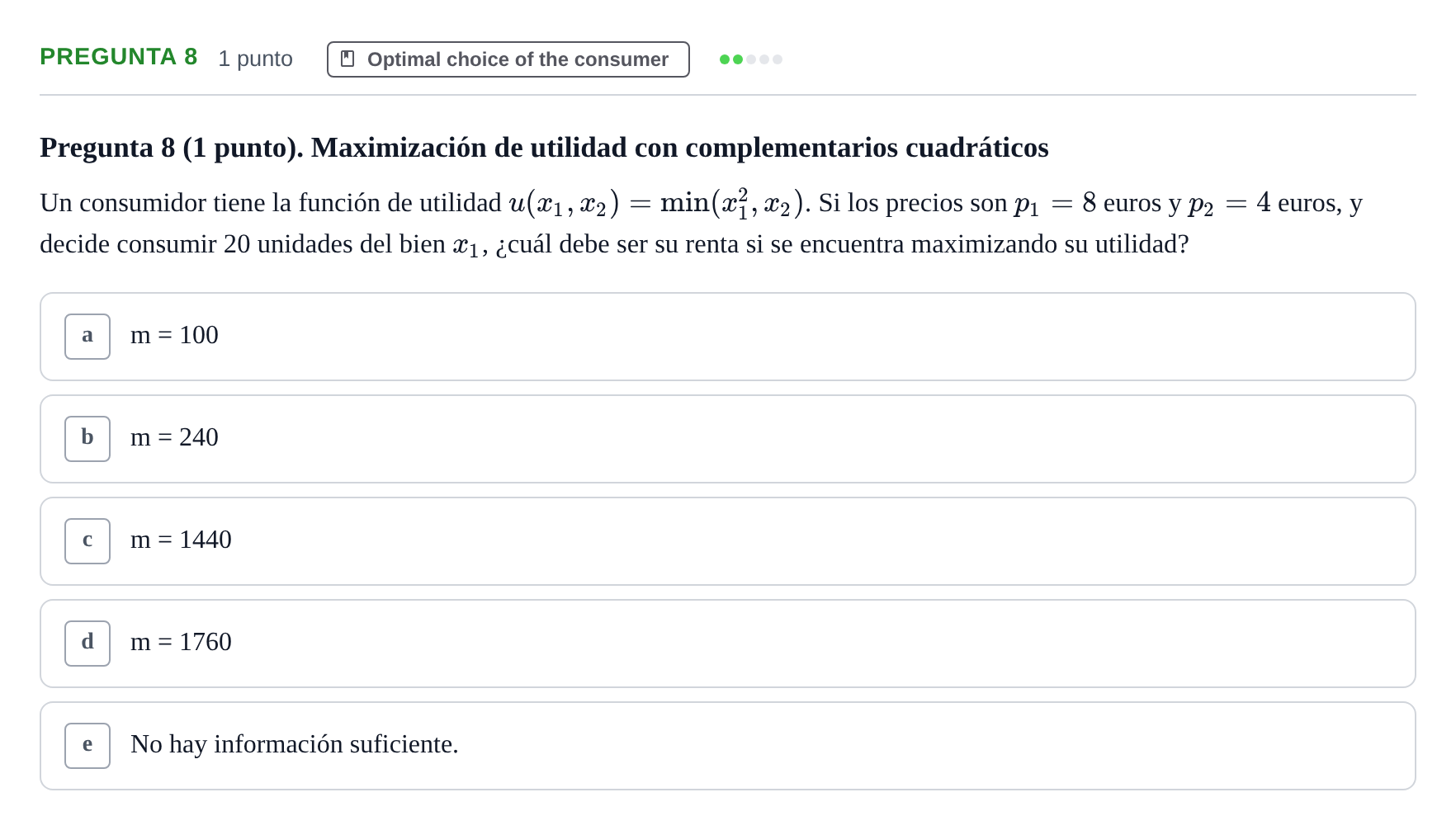 Enunciado: Pregunta 8 · Microeconomía II UPF Juny 2016