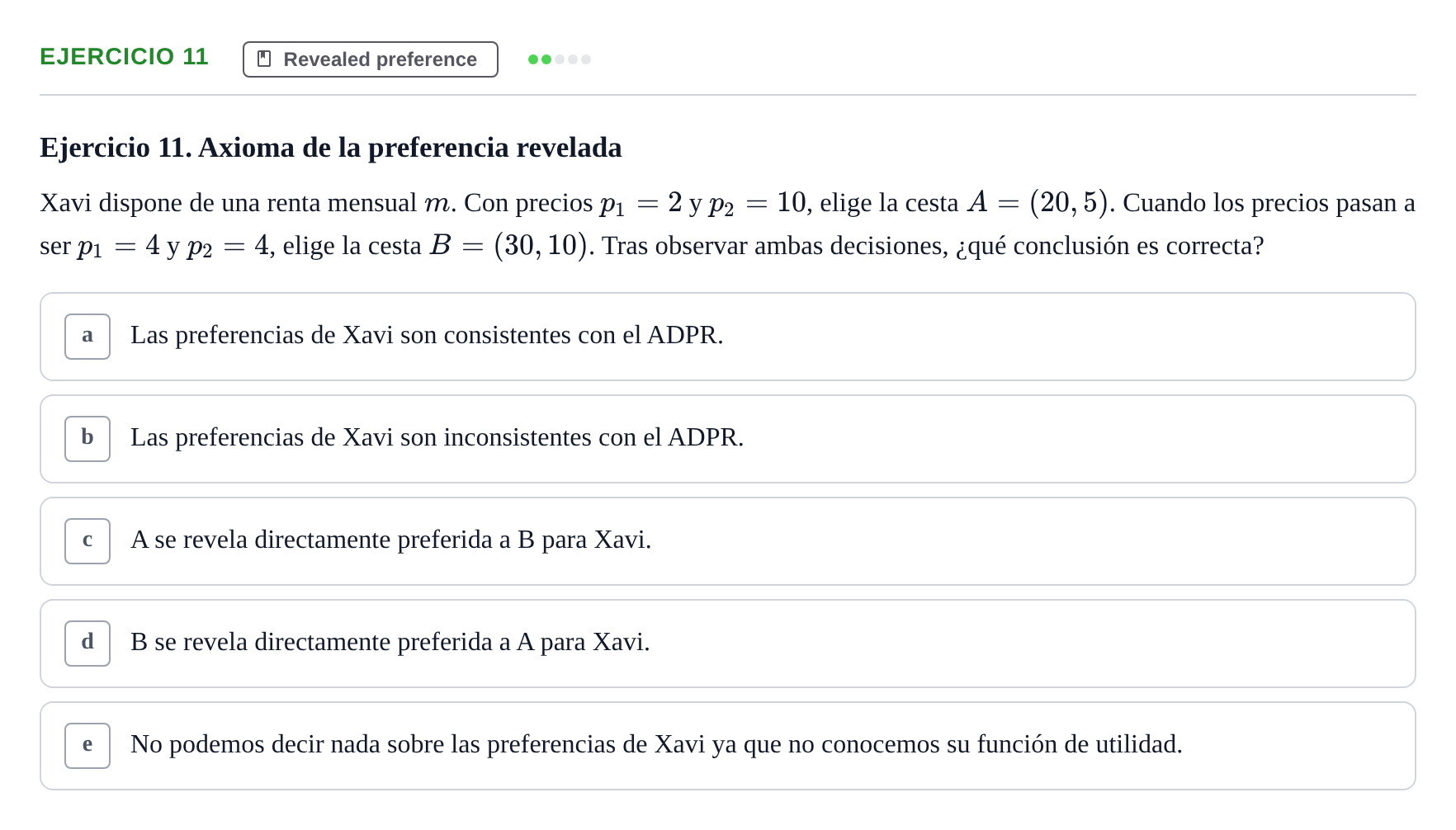Enunciado: Ejercicio 11 · Microeconomía II UPF Juny 2015