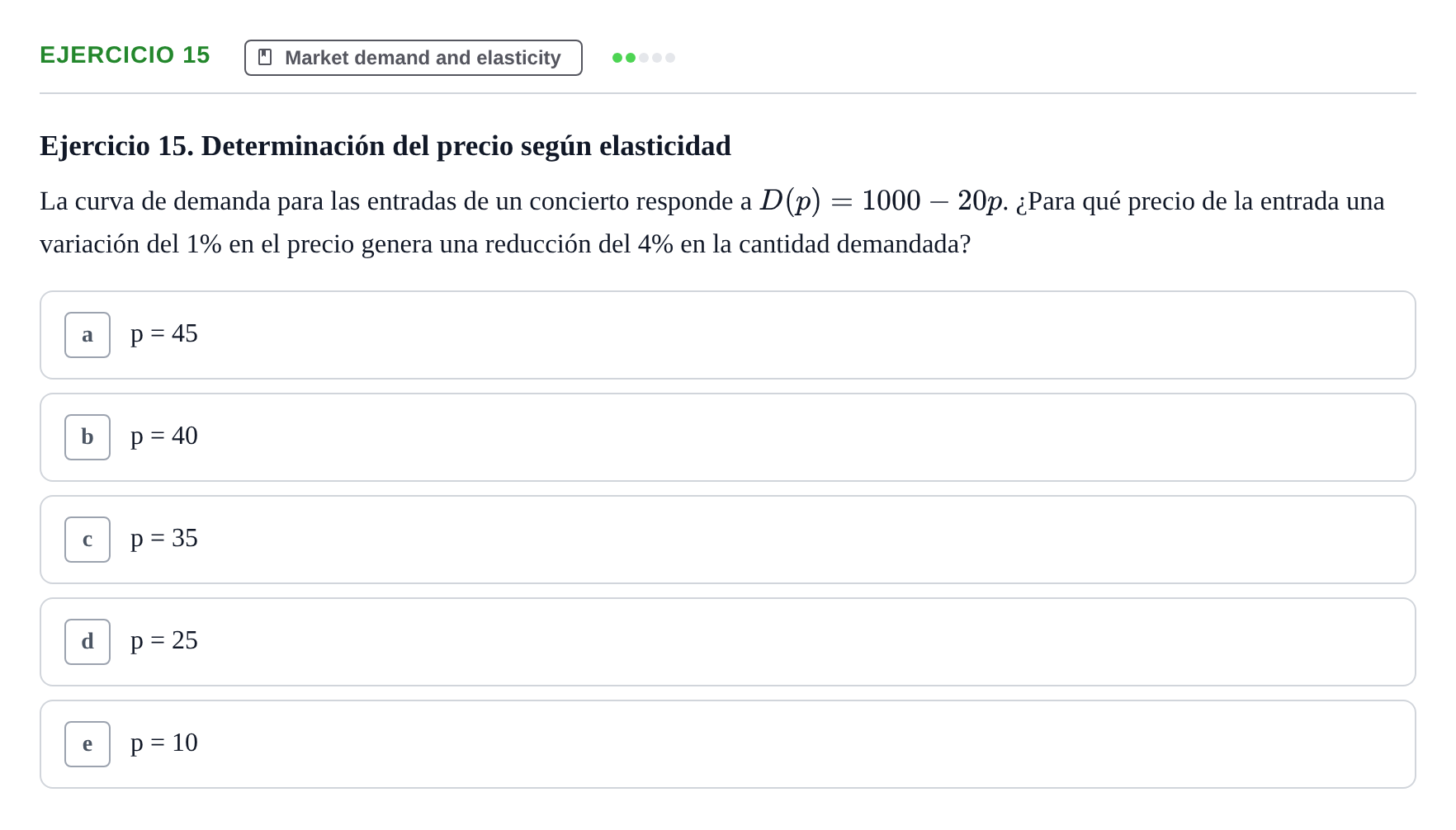 Enunciado: Ejercicio 15 · Microeconomía II UPF Juny 2015