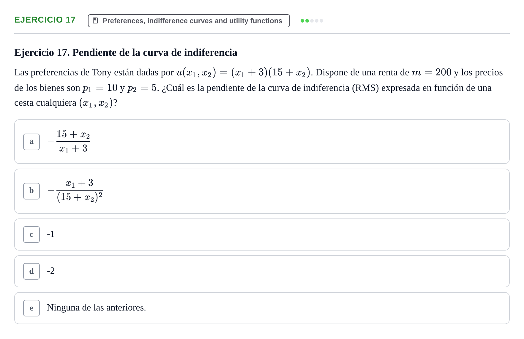 Enunciado: Ejercicio 17 · Microeconomía II UPF Juny 2015