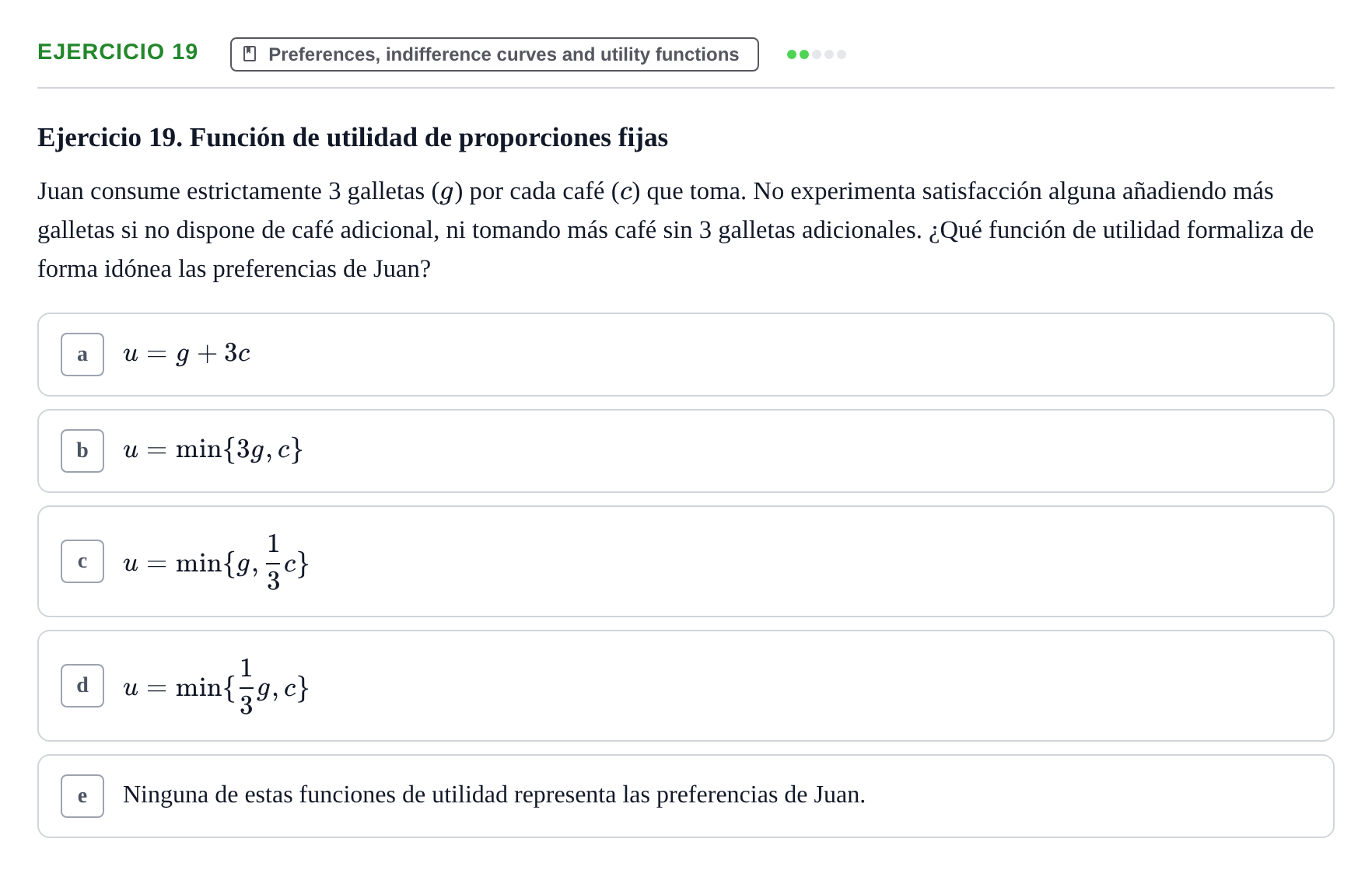 Enunciado: Ejercicio 19 · Microeconomía II UPF Juny 2015