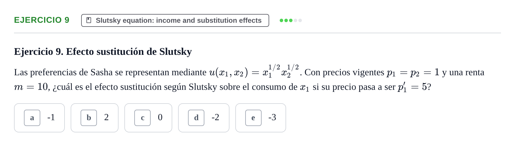 Enunciado: Ejercicio 9 · Microeconomía II UPF Juny 2015