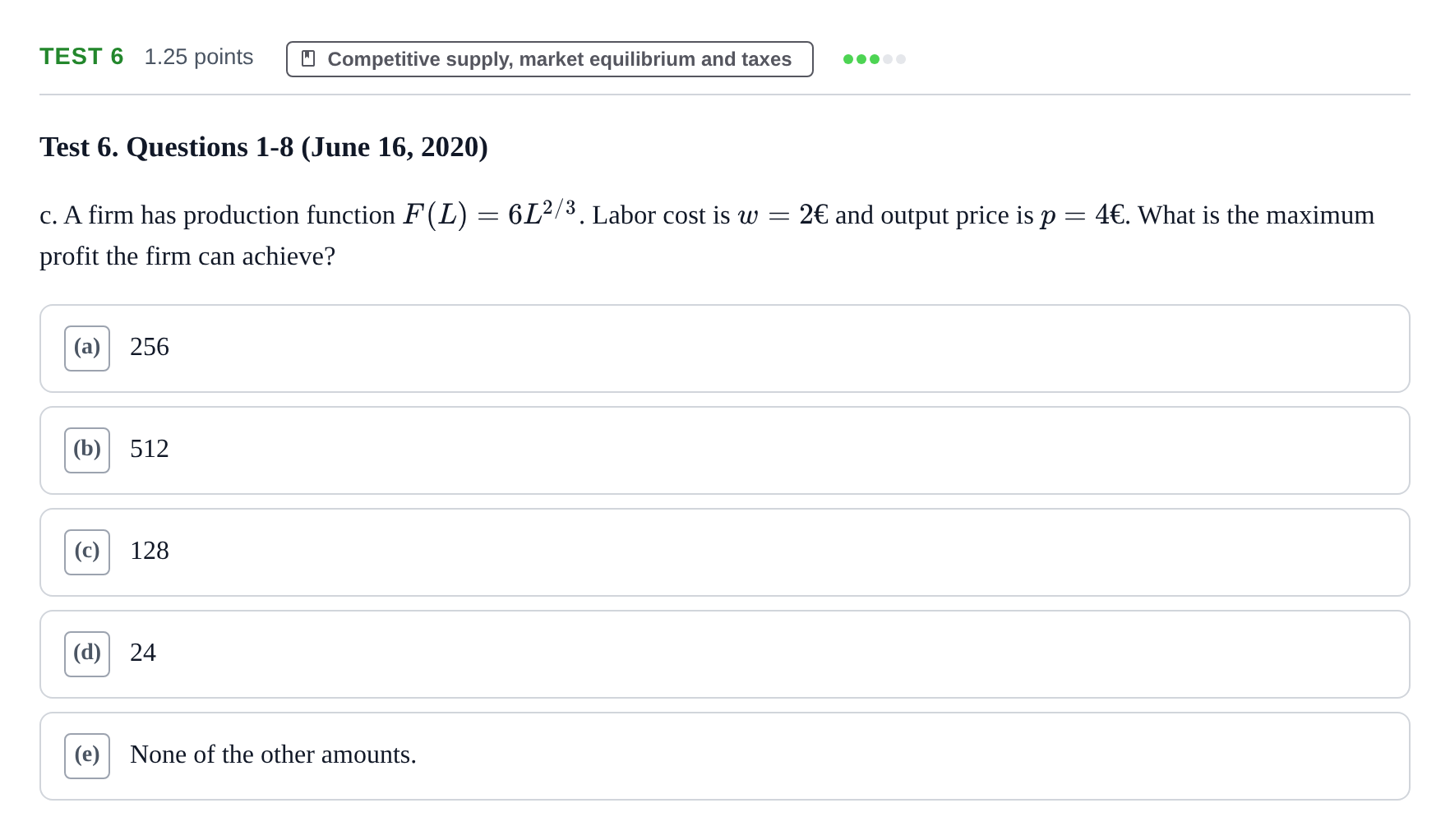 Enunciado: Ejercicio Test 6 - c · Microeconomía I UPF 2019