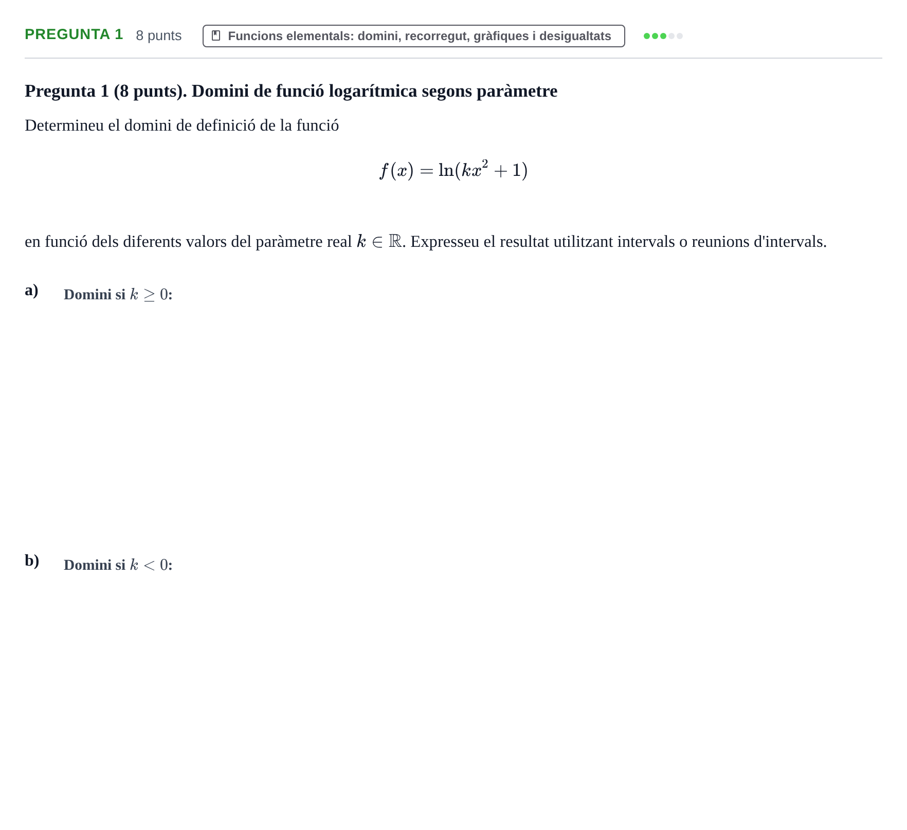 Enunciado: Pregunta 1 · Matemàtiques I UPF 2018