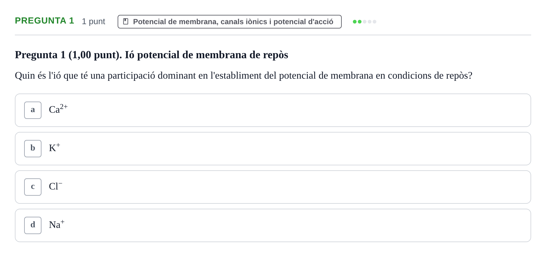 Enunciado: Pregunta 1 · Estructura i Funció del Cos Humà III UVIC Examen Parcial 1. Estructura i Funció del Cos Humà III