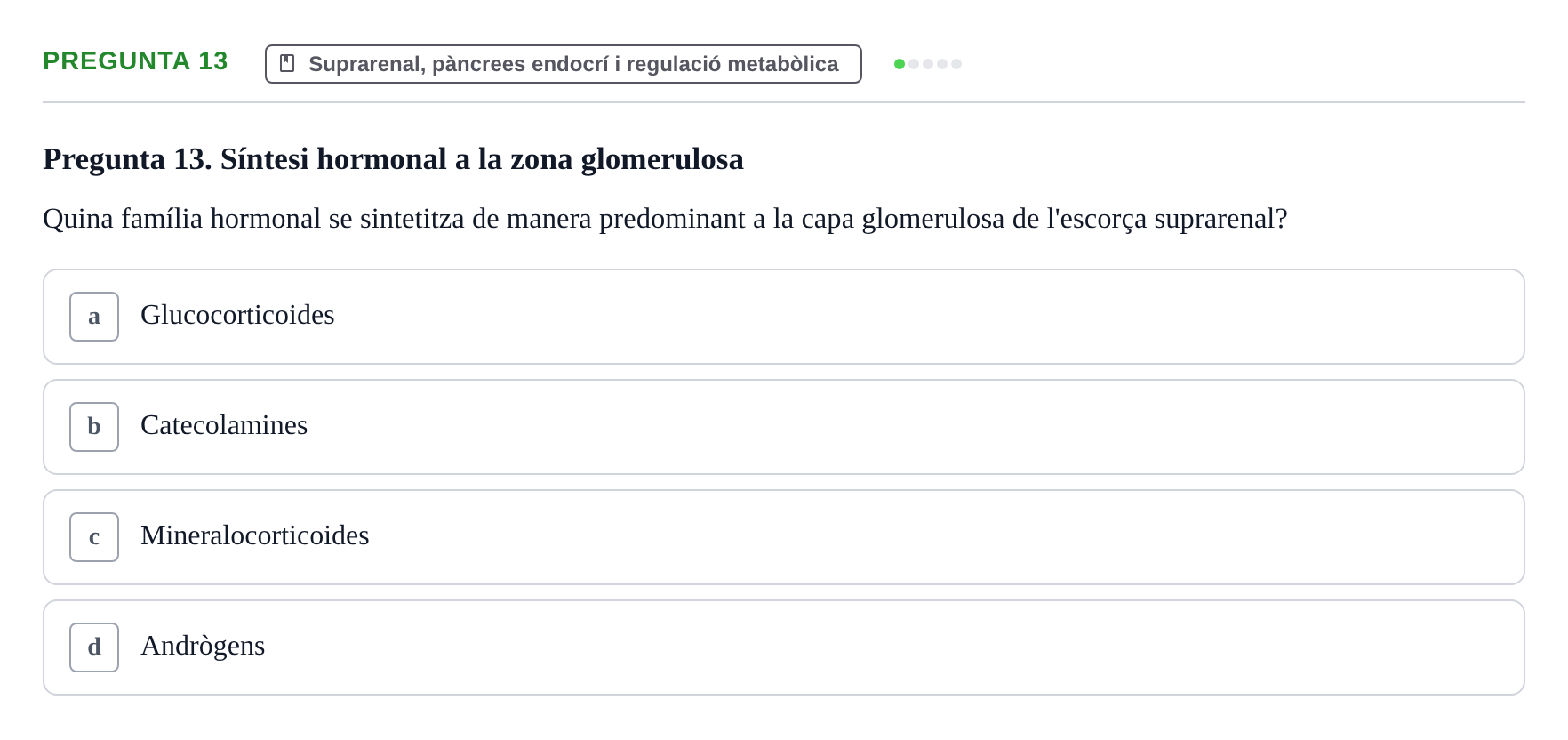 Enunciado: Pregunta 13 · Estructura i Funció del Cos Humà III UVIC Examen Parcial 2 - Estructura i Funció del Cos Humà III
