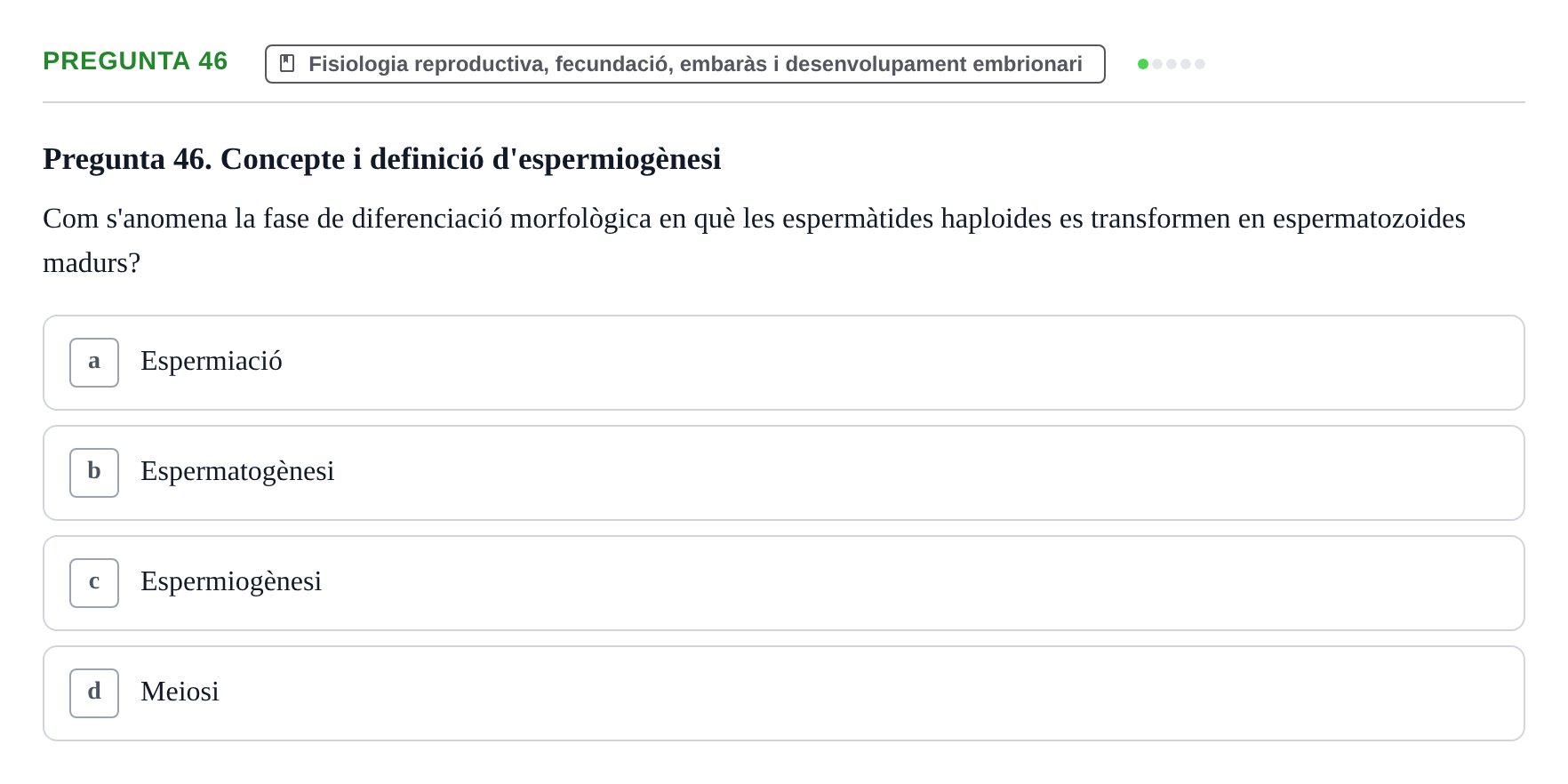 Enunciado: Pregunta 46 · Estructura i Funció del Cos Humà III UVIC Examen Parcial 2 - Estructura i Funció del Cos Humà III
