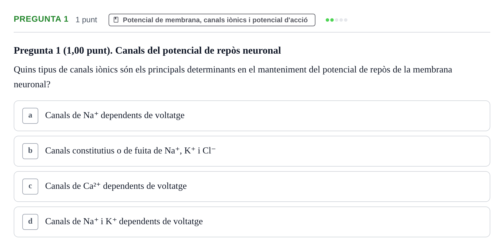Enunciado: Pregunta 1 · Estructura i Funció del Cos Humà III UVIC 2022