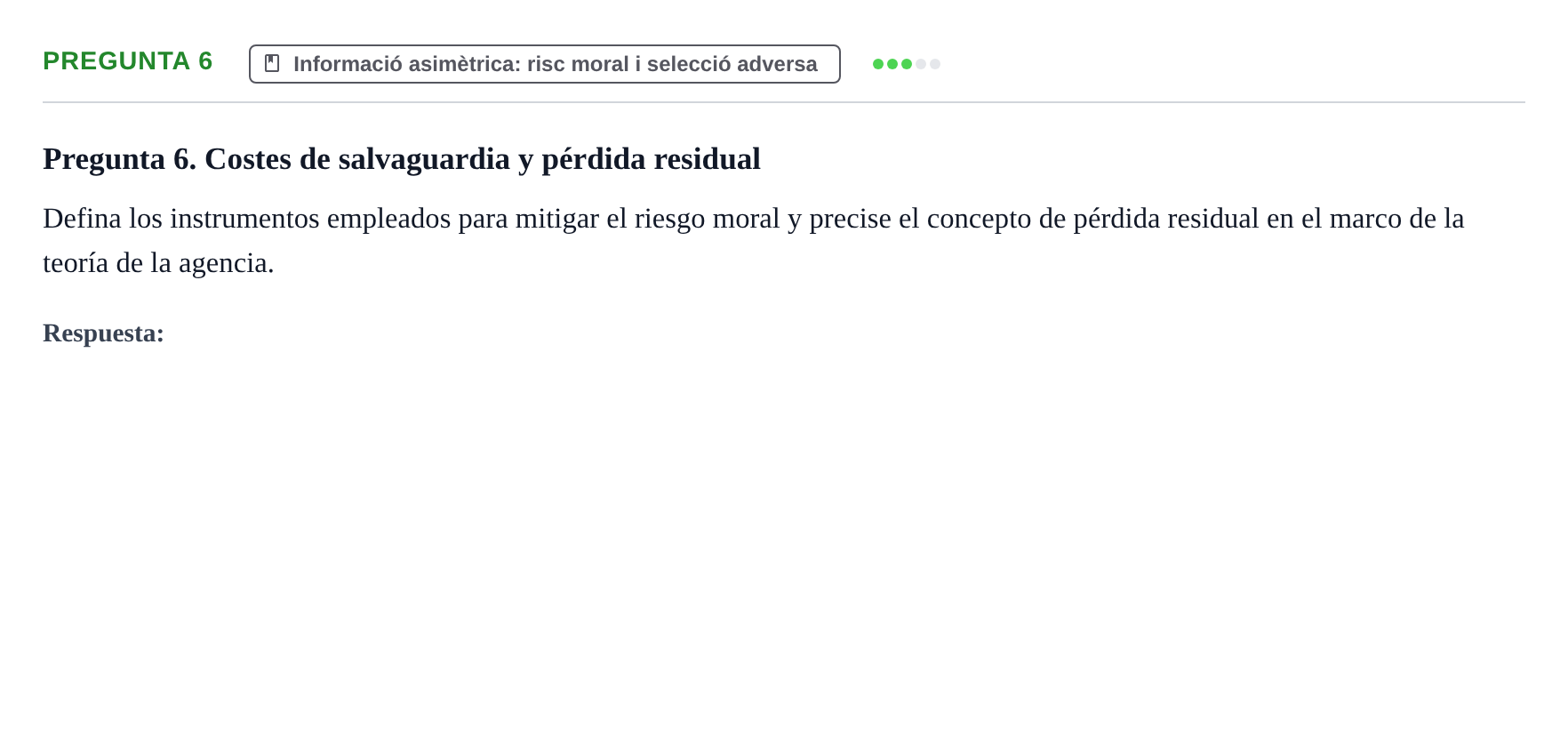 Enunciado: Pregunta 6 · Economia de L'Empre UPF 2011