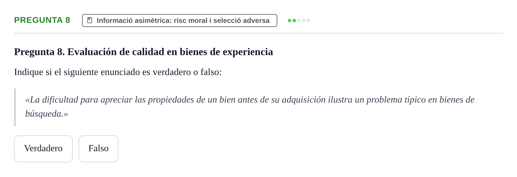 Enunciado: Pregunta 8 · Economia de L'Empre UPF 2011