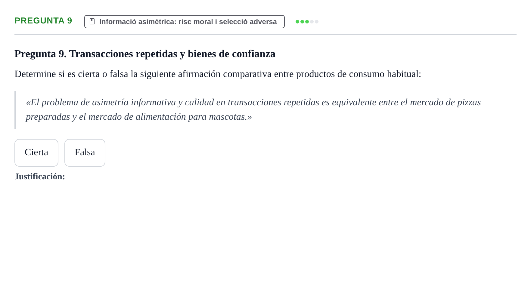 Enunciado: Pregunta 9 · Economia de L'Empre UPF 2011