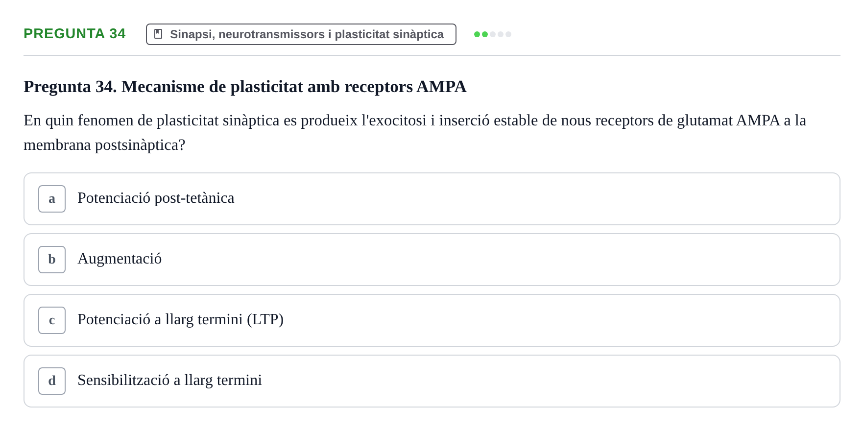 Enunciado: Pregunta 34 · Estructura i Funció del Cos Humà III UVIC 2025