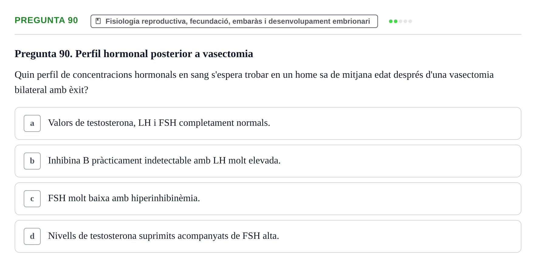 Enunciado: Pregunta 90 · Estructura i Funció del Cos Humà III UVIC 2025